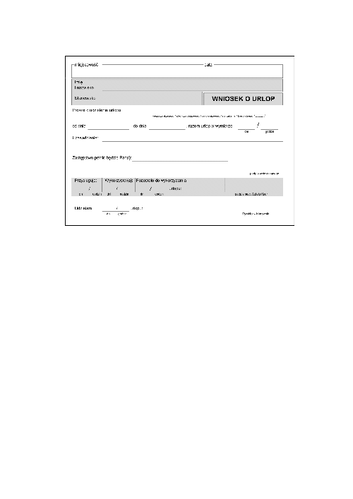 Wniosek o urlop - darmowy wzór