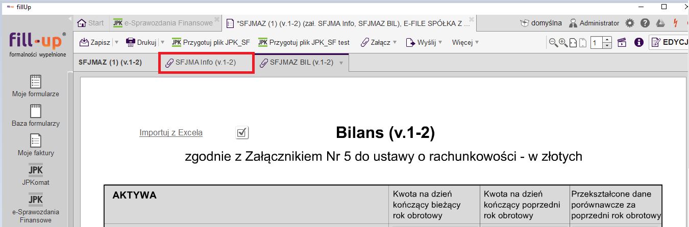 e-Sprawozdanie Finansowe dla jednostek małych w złotych